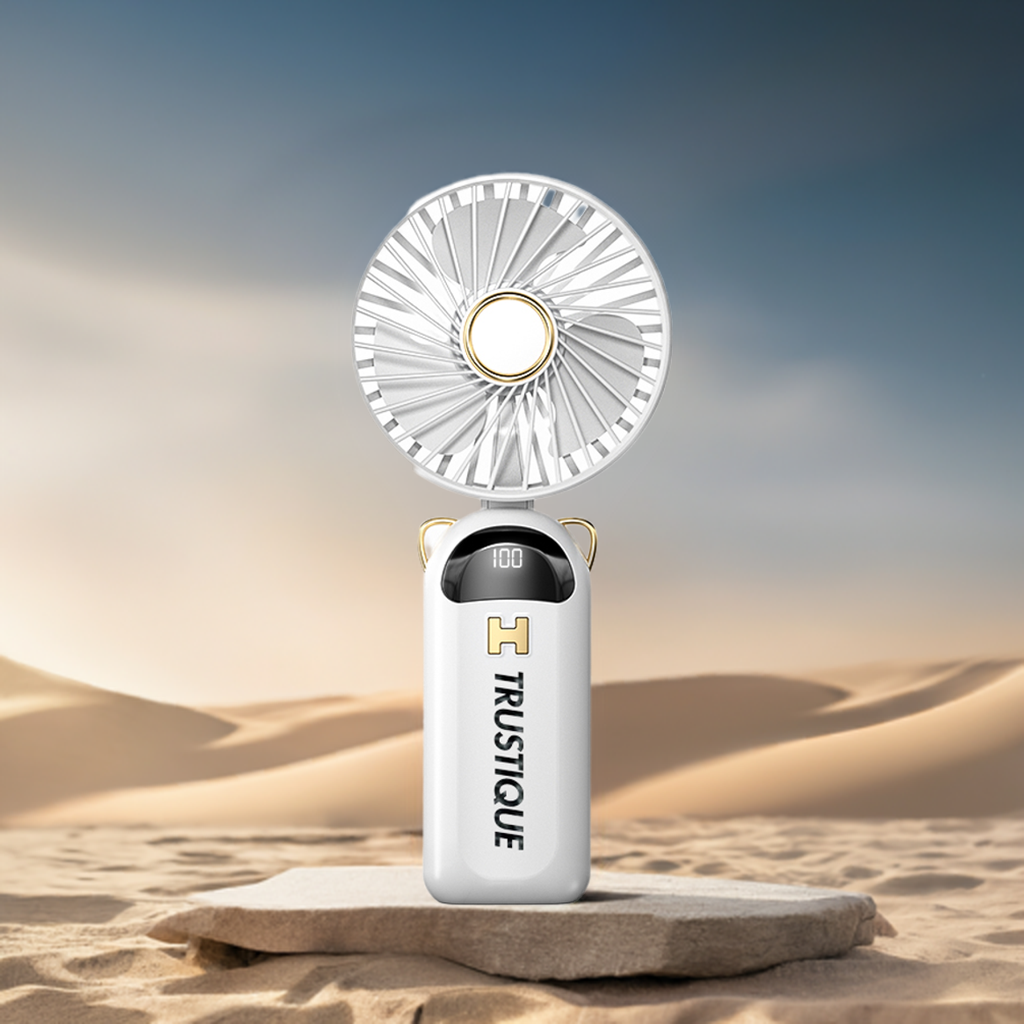AquaBreeze Mini – tragbarer Mini Ventilator mit Duftpod und Handyhalterung für den Sommer 2025

